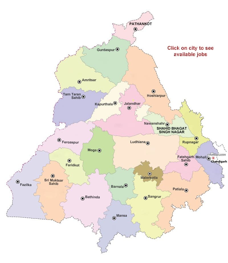 Districts Map of Punjab